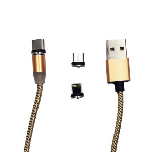 کابل تبدیل مغناطیسی USB به microUSB/ لایتنینگ /USB-C مدل X-LMT طول 1 متر